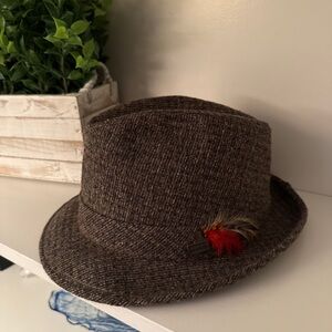 McGregor Sportswear Men Tweed Fedora TRIBLY Walking Hat Brown Sz 7-7 1/8 Vintage